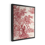 Red Toile de Jouy - 2 Framed Canvas Print Gallery Image 2