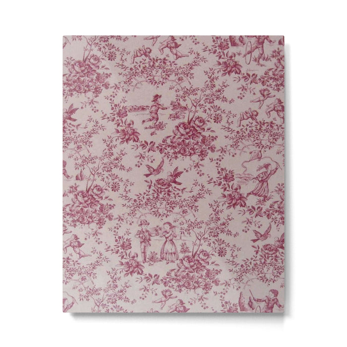 Red Toile de Jouy Metal Print Gallery Image 1