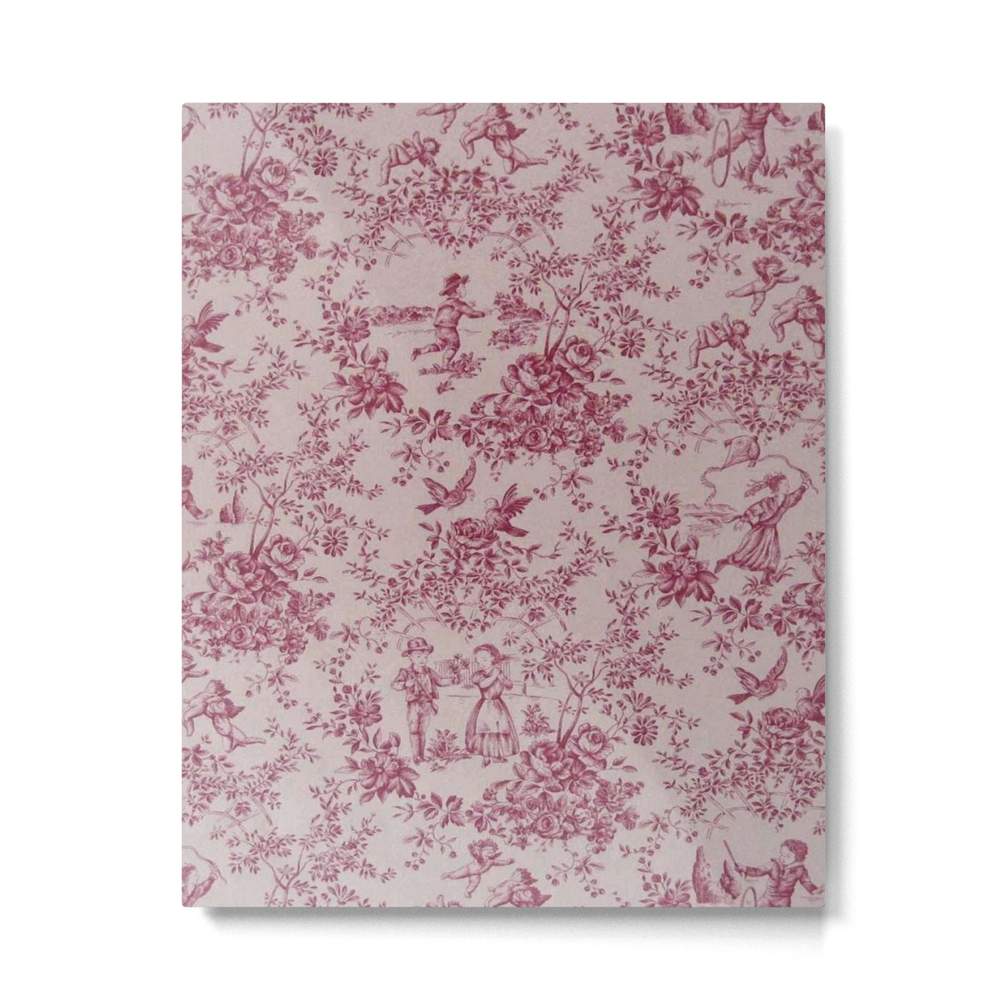 Red Toile de Jouy Metal Print Gallery Image 6