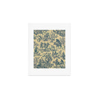 Sepia Blue Toile de Jouy Art Print Gallery Image 1