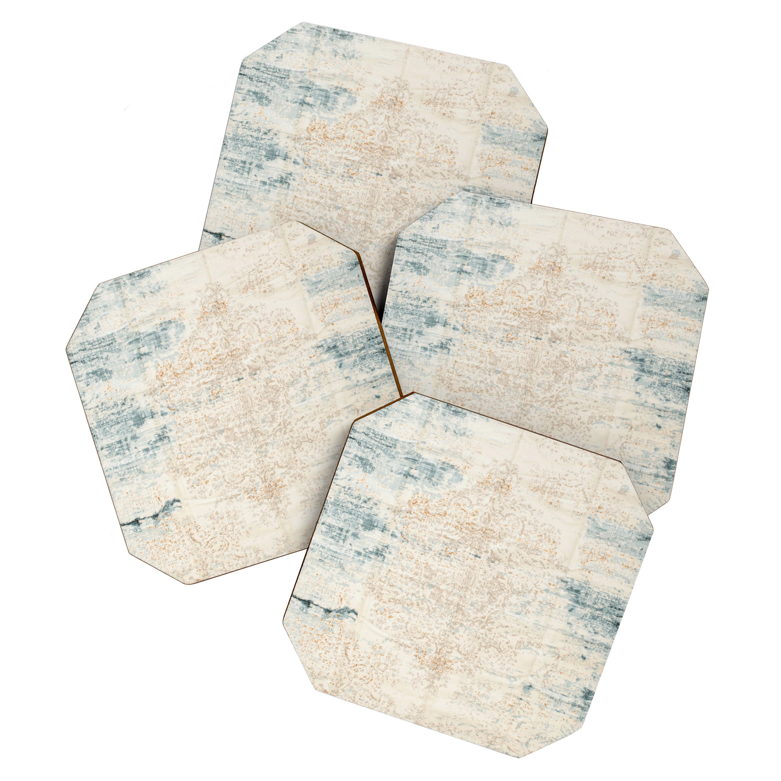 very worn blue and beige carpet Coaster Gallery Image 1