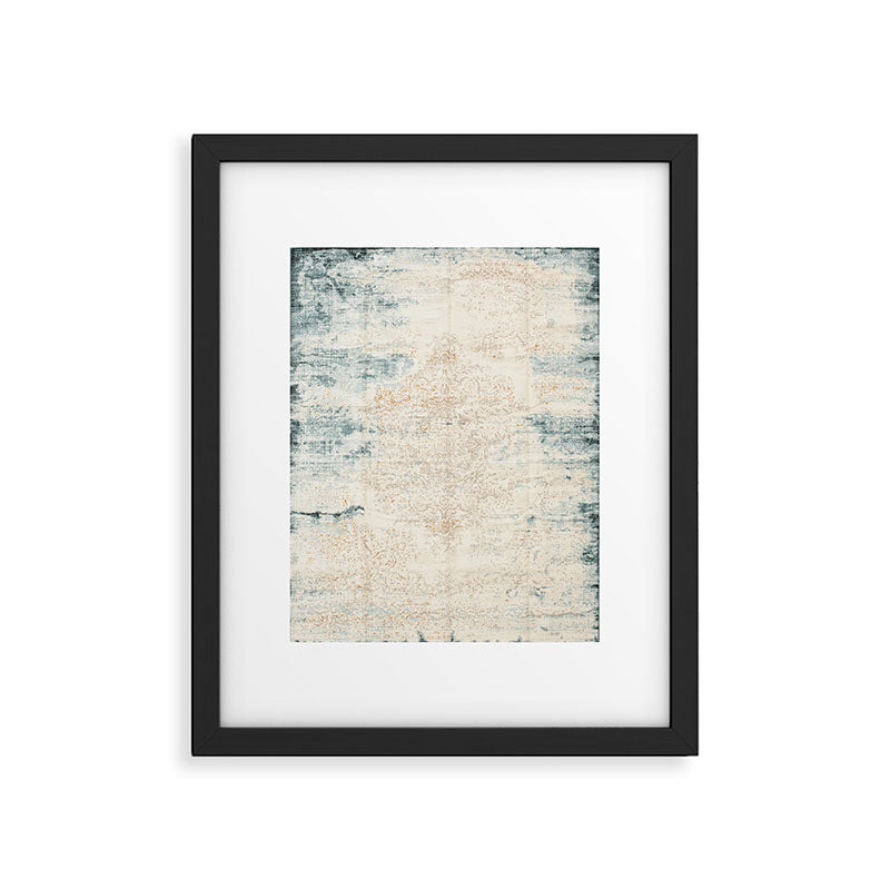 very worn blue and beige carpet Framed Art Print Gallery Image 5