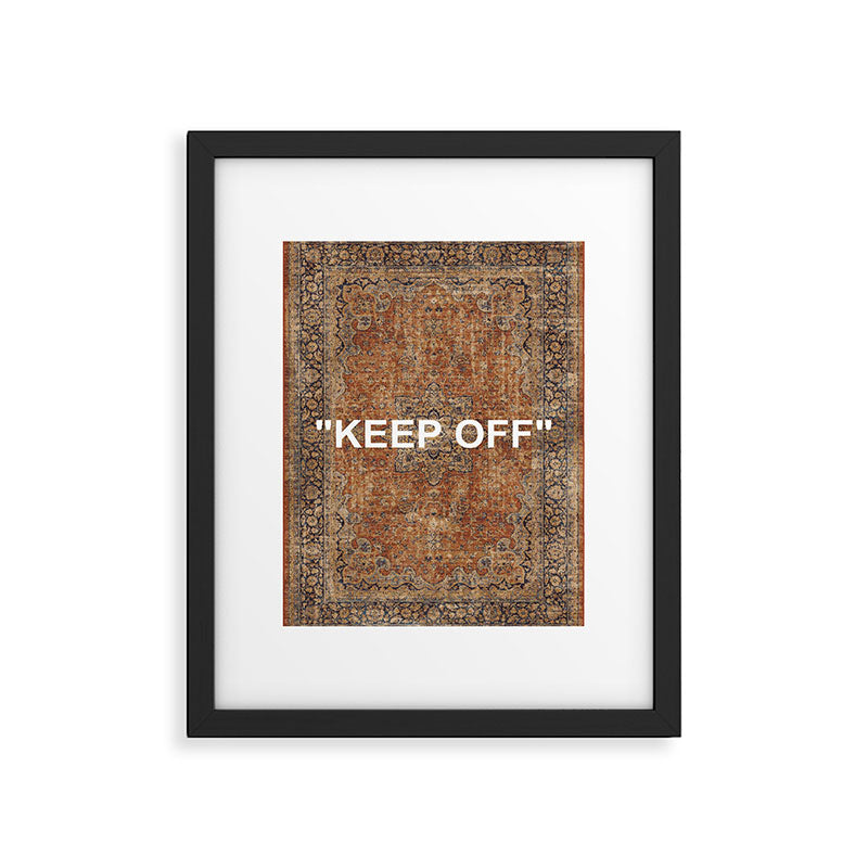 vintage musrad rug - keep off Framed Art Print Gallery Image 5