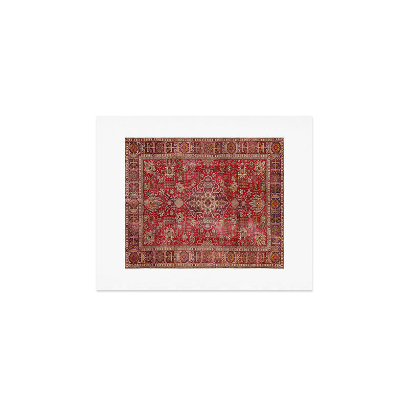 Vintage red geometric carpet Art Print Gallery Image 1