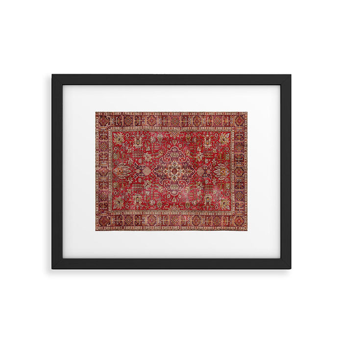 Vintage red geometric carpet Framed Art Print Gallery Image 1