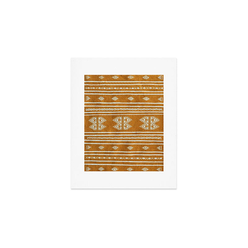 Yellow ochre kilim carpet Art Print Gallery Image 1