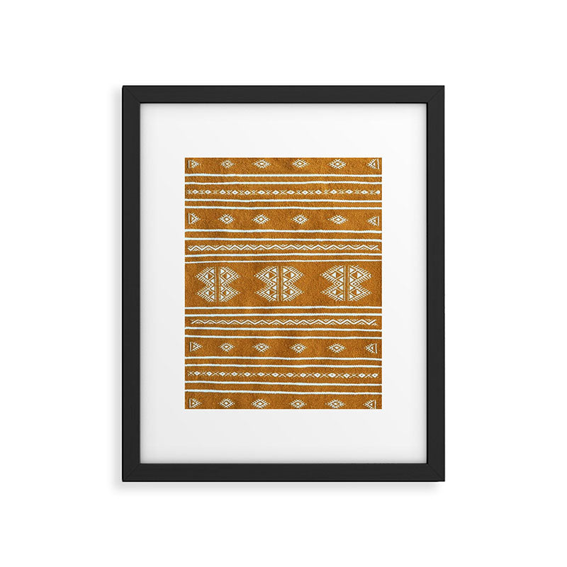 Yellow ochre kilim carpet Framed Art Print Gallery Image 5