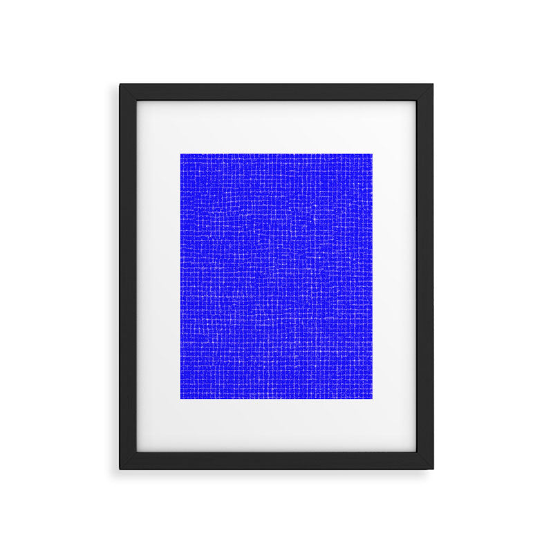 Electric Blue Grasscloth Framed Art Print Gallery Image 6