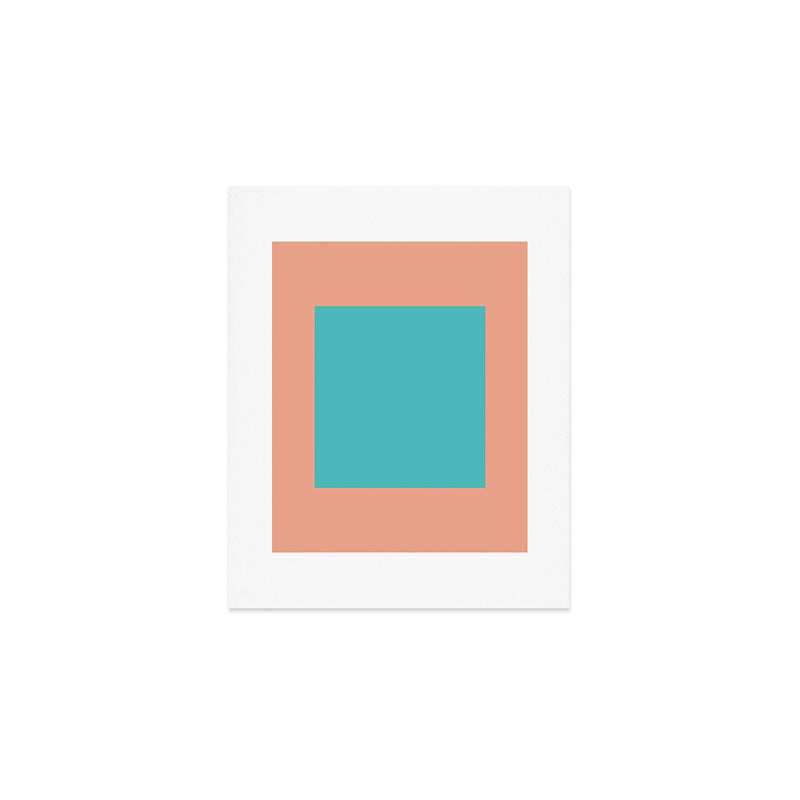 good vibrations // aqua and peach Art Print Gallery Image 1