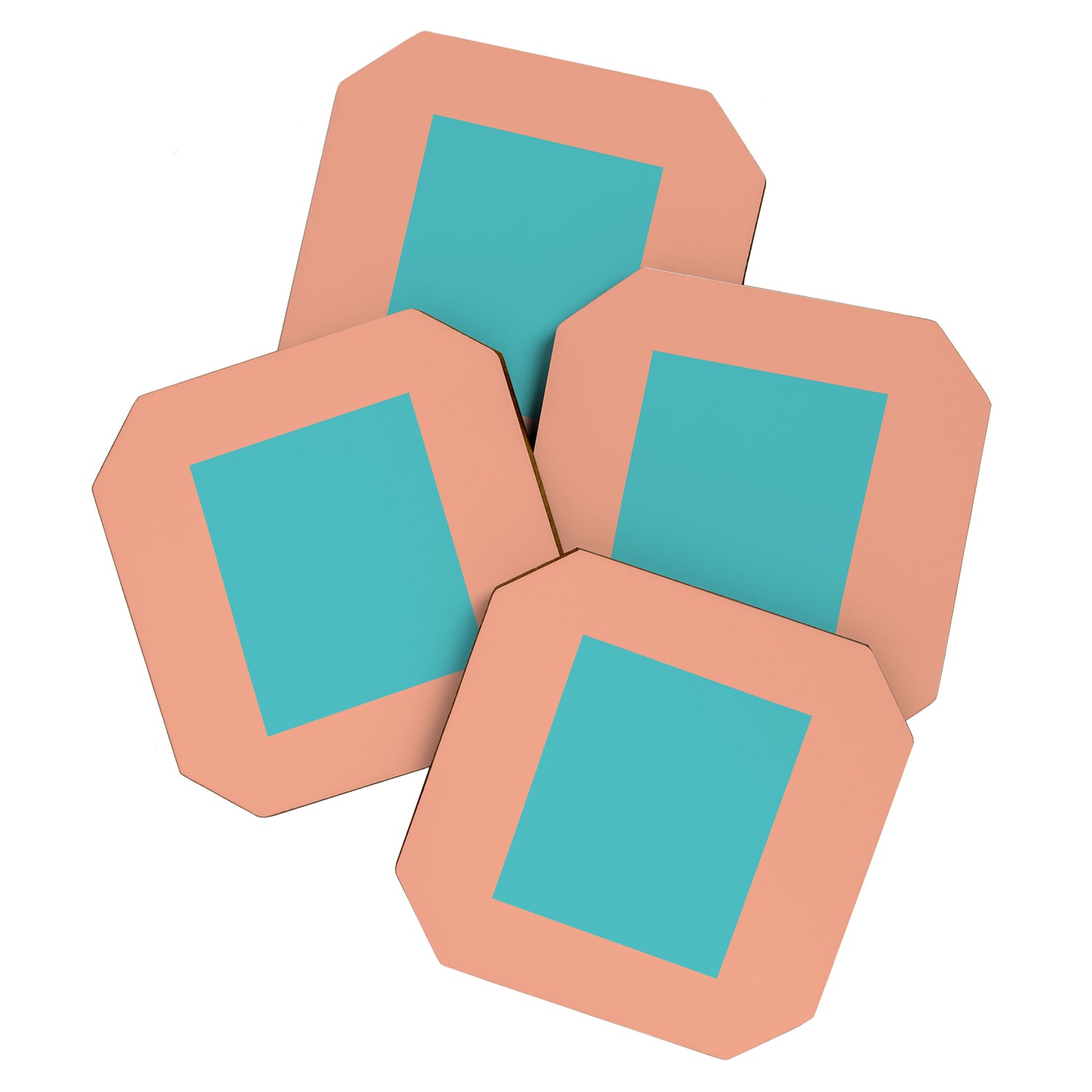 good vibrations // aqua and peach Coaster Gallery Image 1