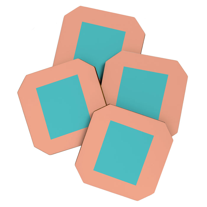 good vibrations // aqua and peach Coaster Gallery Image 1