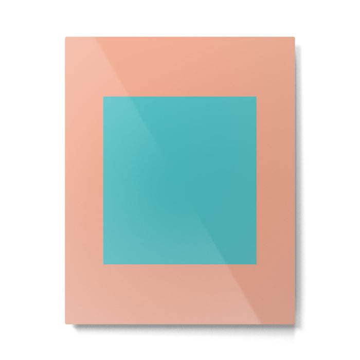 good vibrations // aqua and peach Metal Print Gallery Image 1