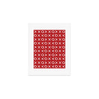 kisses and hugs // white on red Art Print Gallery Image 1