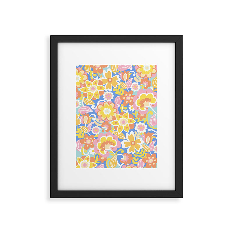 1970s Candy Floral Pattern Framed Art Print Gallery Image 6