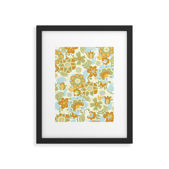 1970s Light Paisley Pattern Framed Art Print Gallery Image 1