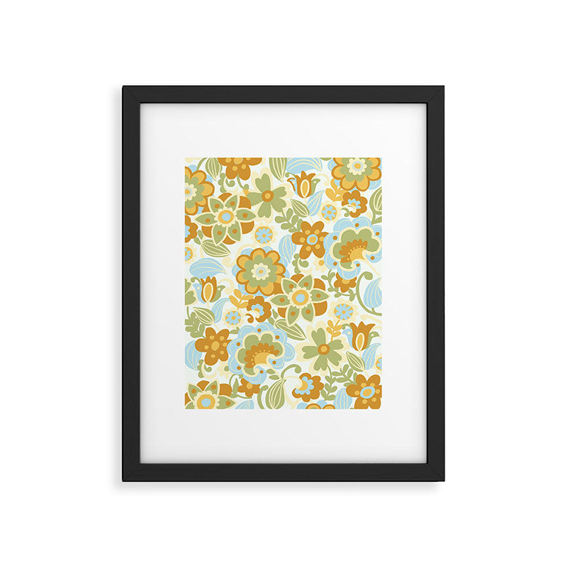 1970s Light Paisley Pattern Framed Art Print Gallery Image 6