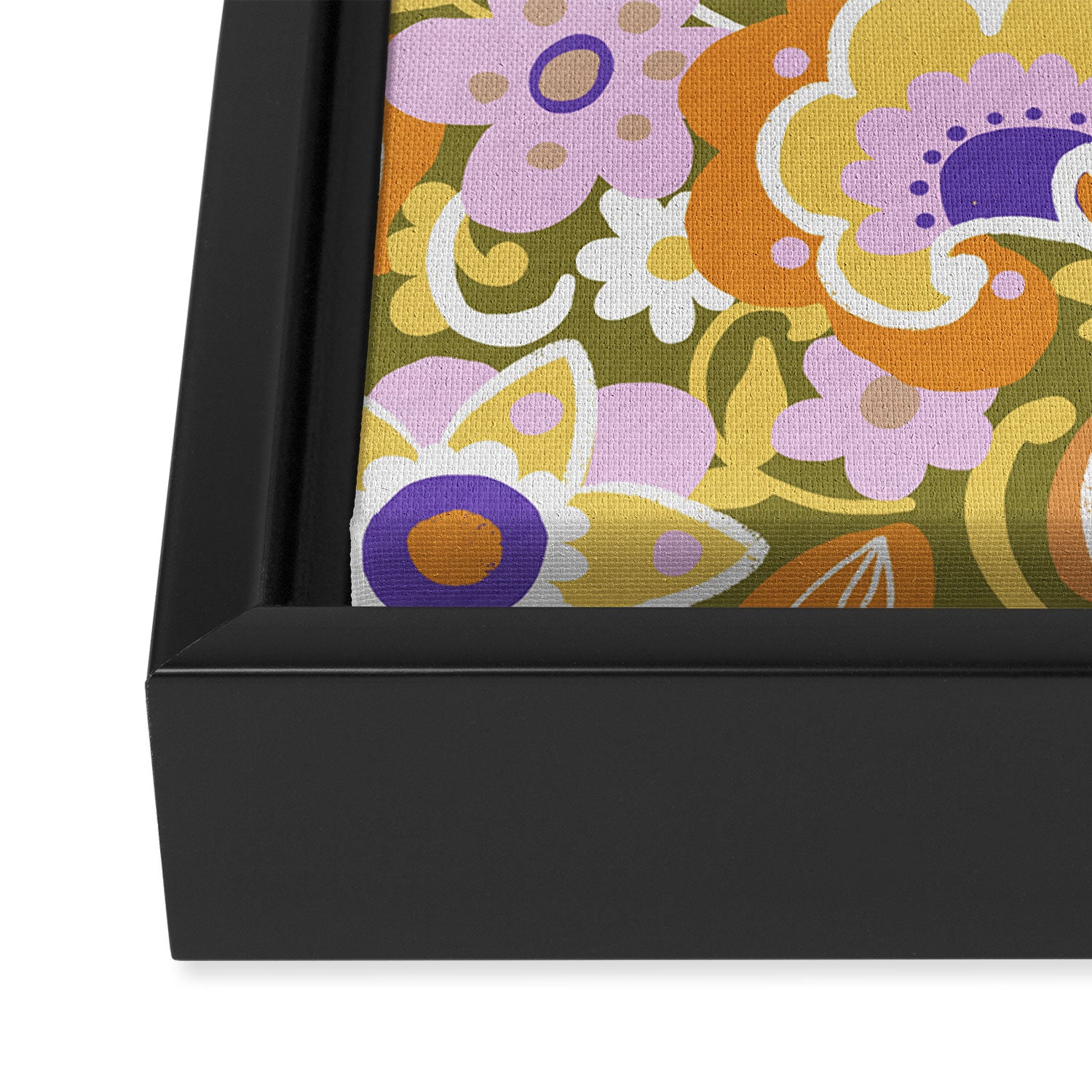 1970s Retro Pattern Framed Canvas Print Gallery Image 3