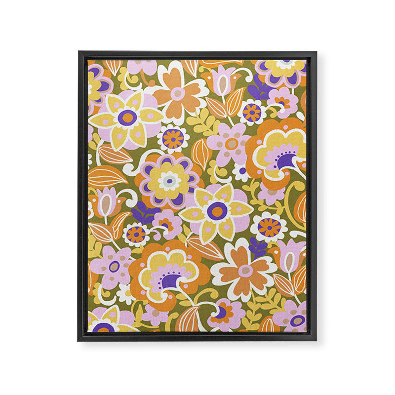 1970s Retro Pattern Framed Canvas Print Gallery Image 8