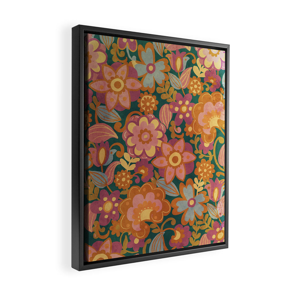 70s pattern Framed Canvas Print Gallery Image 2