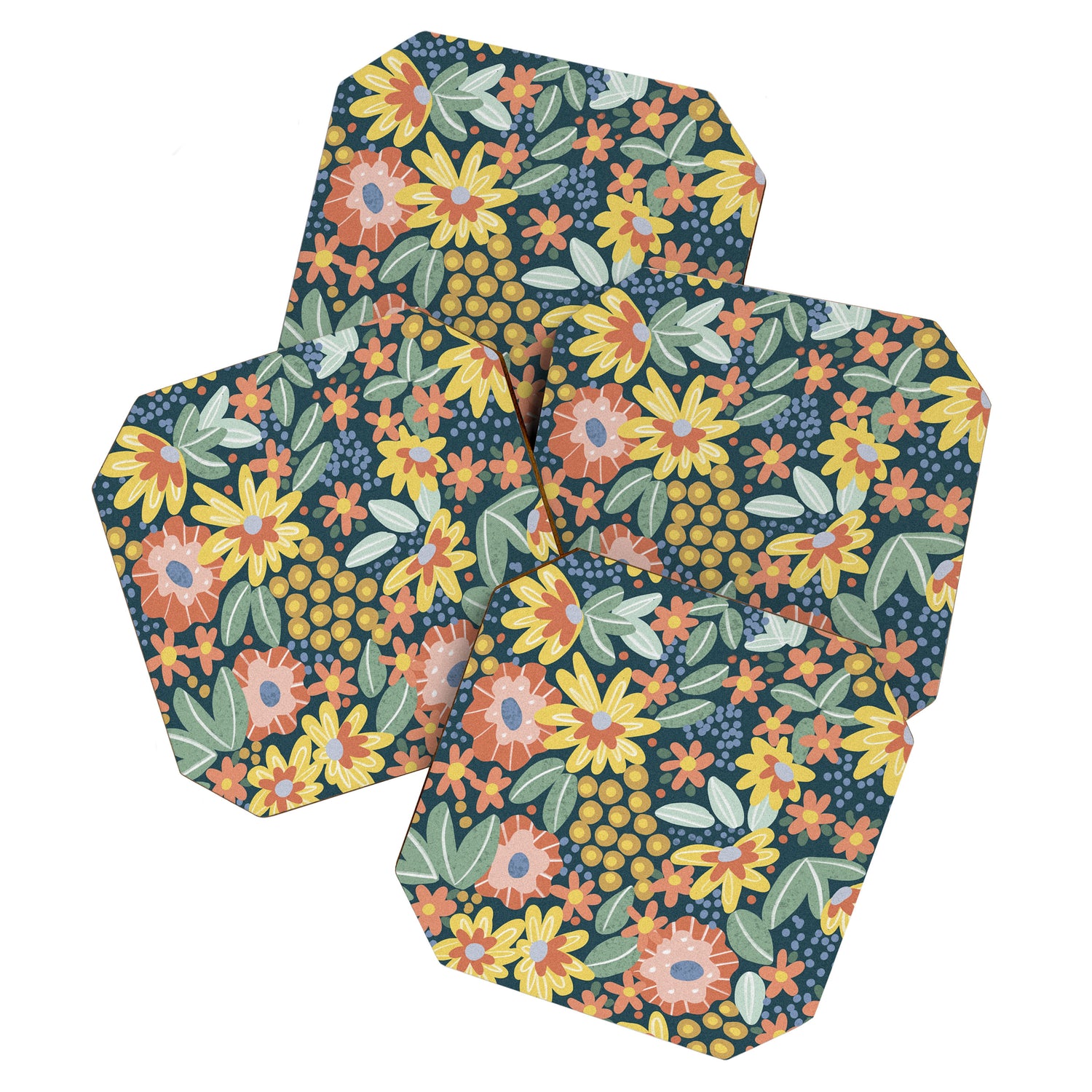 Alicia Blue Pattern Coaster Gallery Image 1