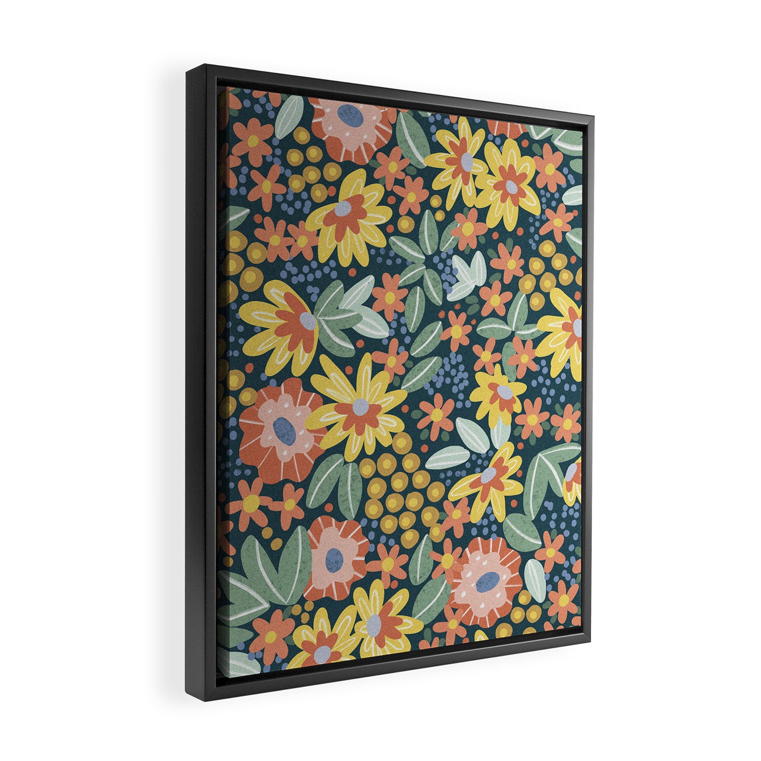 Alicia Blue Pattern Framed Canvas Print Gallery Image 2