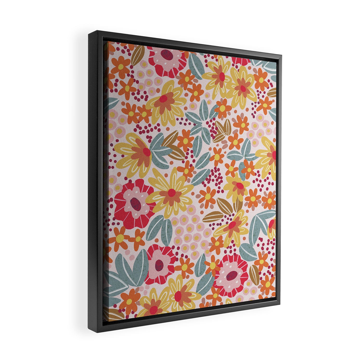 Alicia Pink Pattern Framed Canvas Print Gallery Image 2