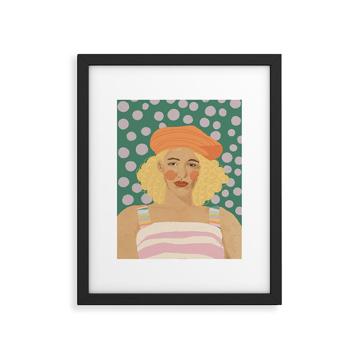 Beret girl Framed Art Print Gallery Image 1