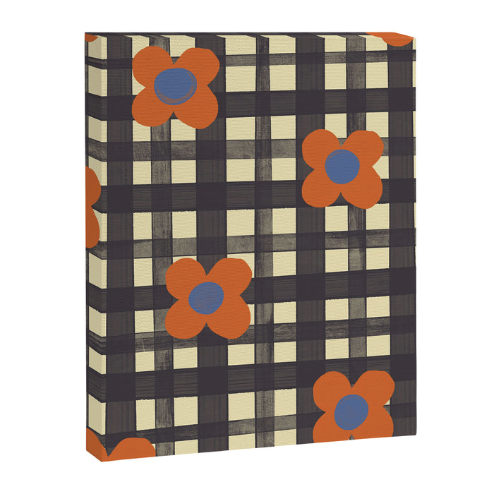 Black and red check and flowers Canvas Print Gallery Image 1