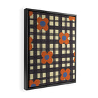 Black and red check and flowers Framed Canvas Print Gallery Image 2