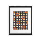 Black and red check and flowers Framed Art Print Gallery Image 6