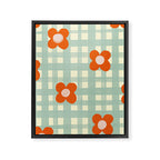 Blue and red floral check Framed Canvas Print Gallery Image 8