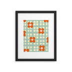 Blue and red floral check Framed Art Print Gallery Image 6