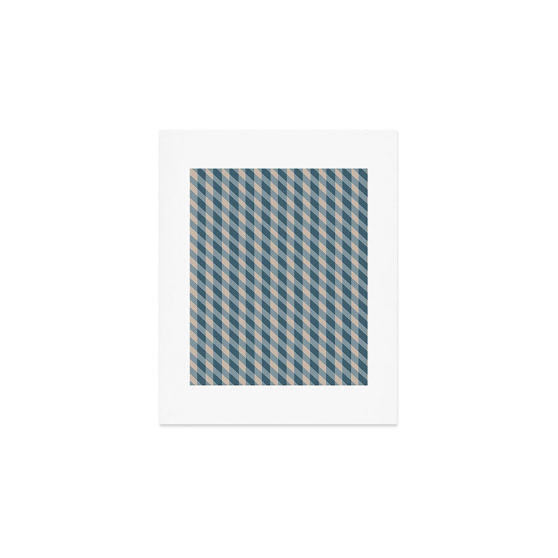 Blue check Art Print Gallery Image 1