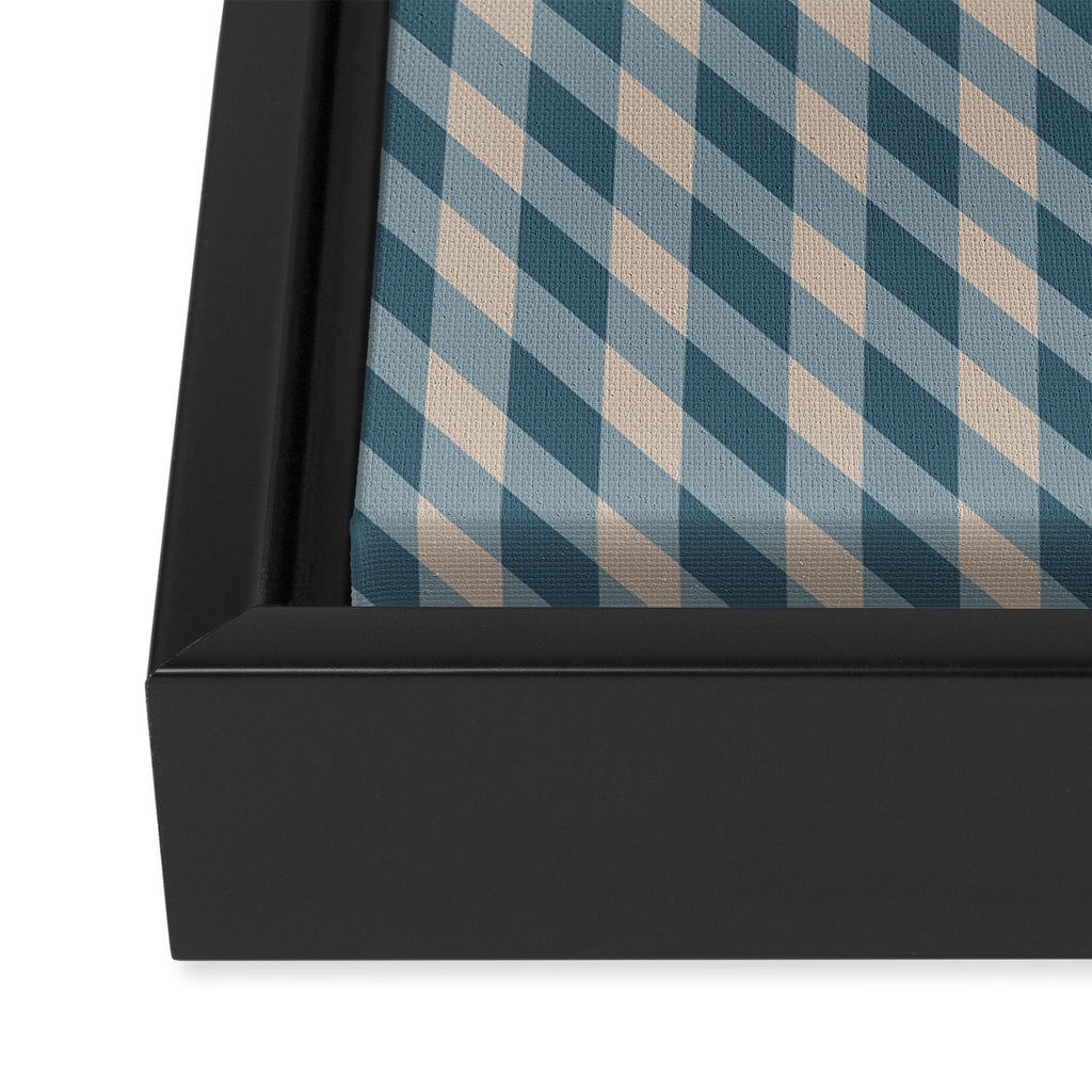 Blue check Framed Canvas Print Gallery Image 3