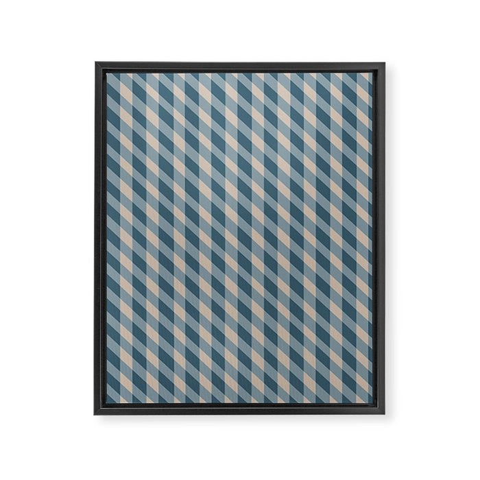 Blue check Framed Canvas Print Gallery Image 1