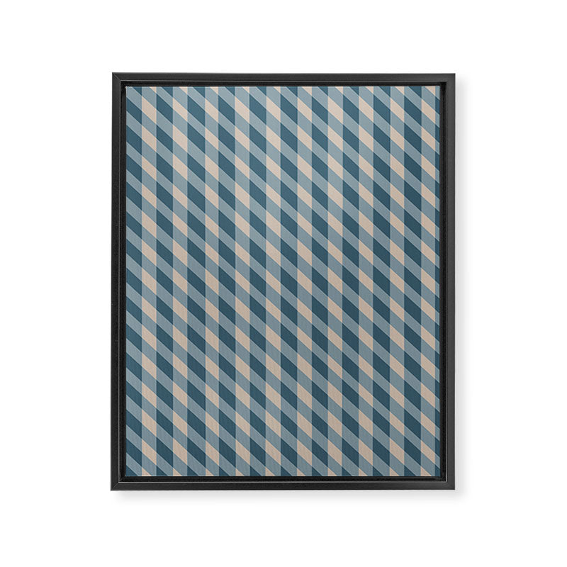 Blue check Framed Canvas Print Gallery Image 8