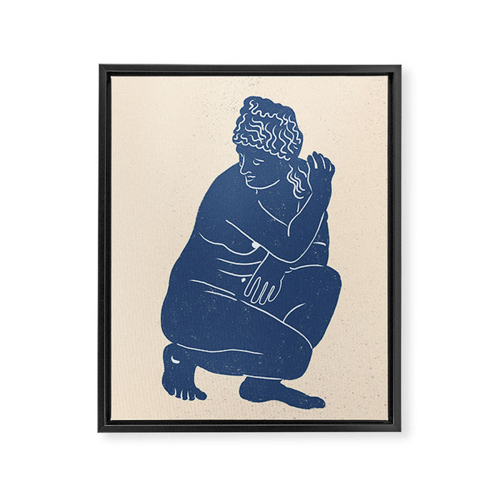Blue Nude Framed Canvas Print Gallery Image 1
