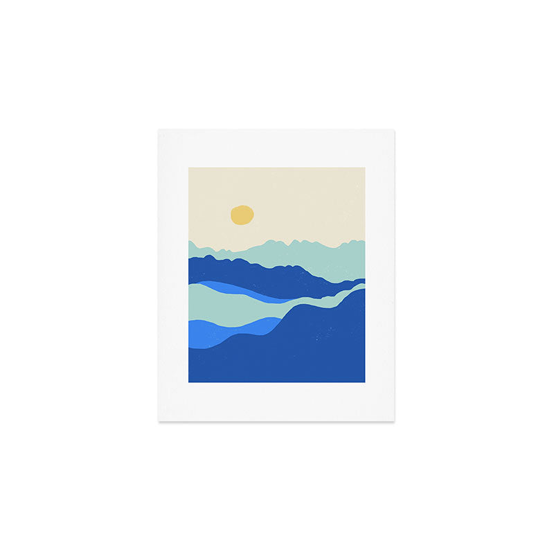 Blue Sea Waves on a Sunny Day Art Print Gallery Image 1