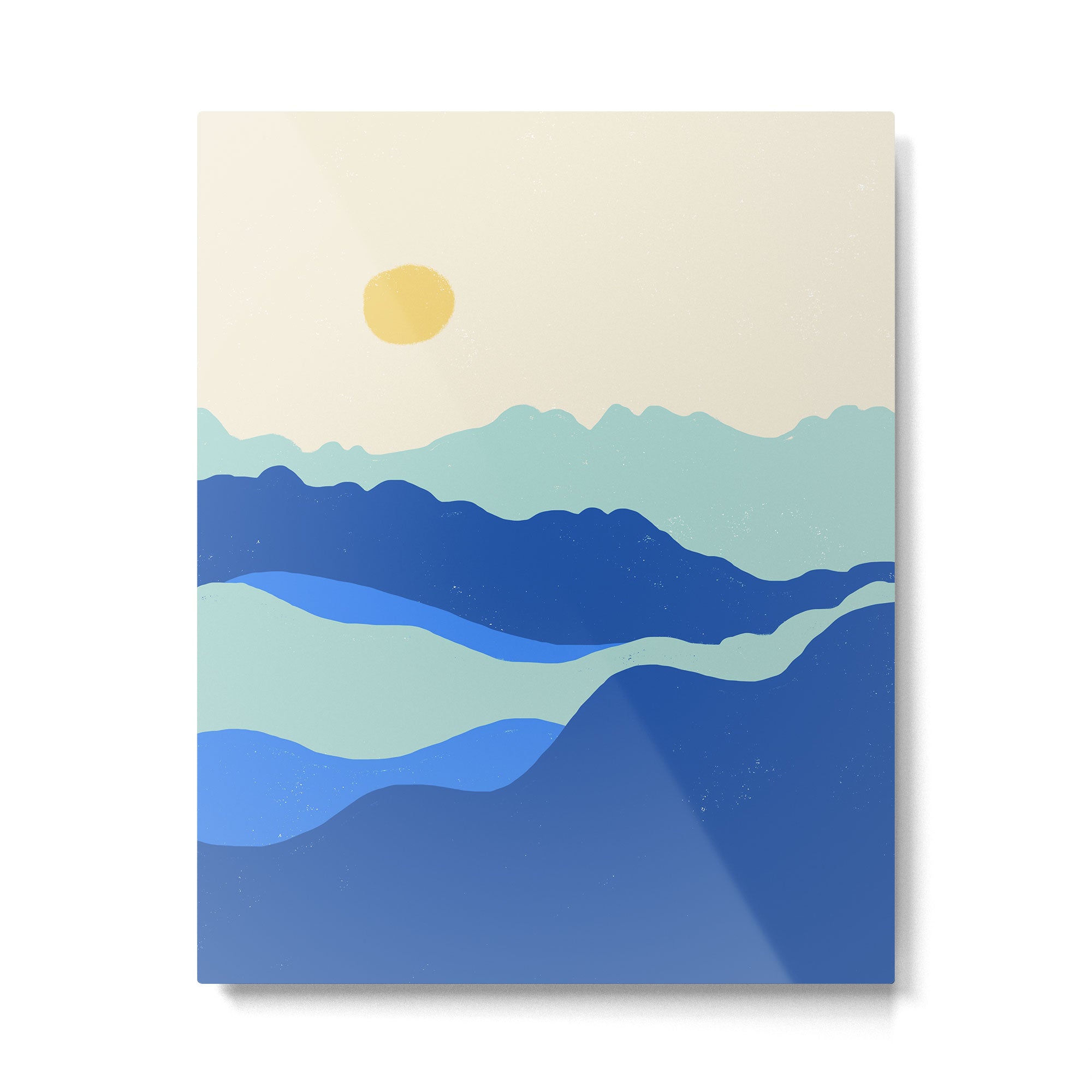 Blue Sea Waves on a Sunny Day Metal Print Gallery Image 6