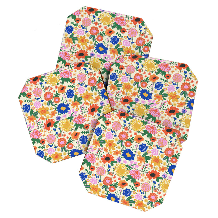 Bright flowers pattern Coaster Gallery Image 1