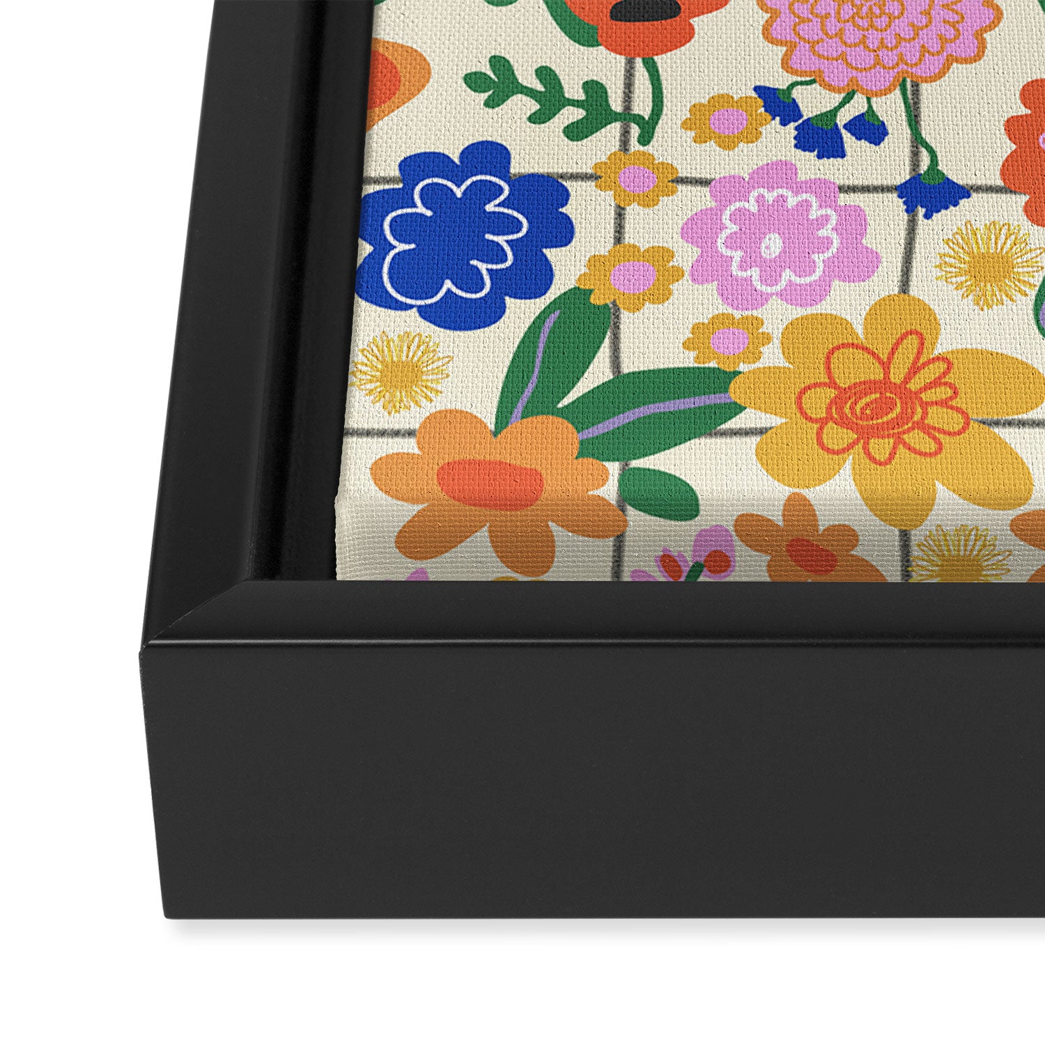 Bright flowers pattern Framed Canvas Print Gallery Image 3