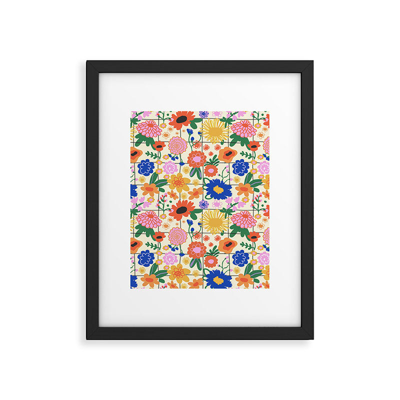 Bright flowers pattern Framed Art Print Gallery Image 6