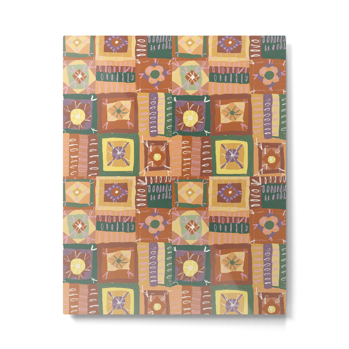 Brown Crochet Patchwork Metal Print Gallery Image 1