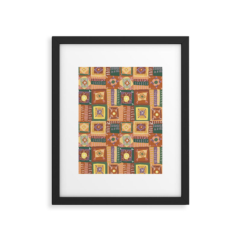 Brown Crochet Patchwork Framed Art Print Gallery Image 6