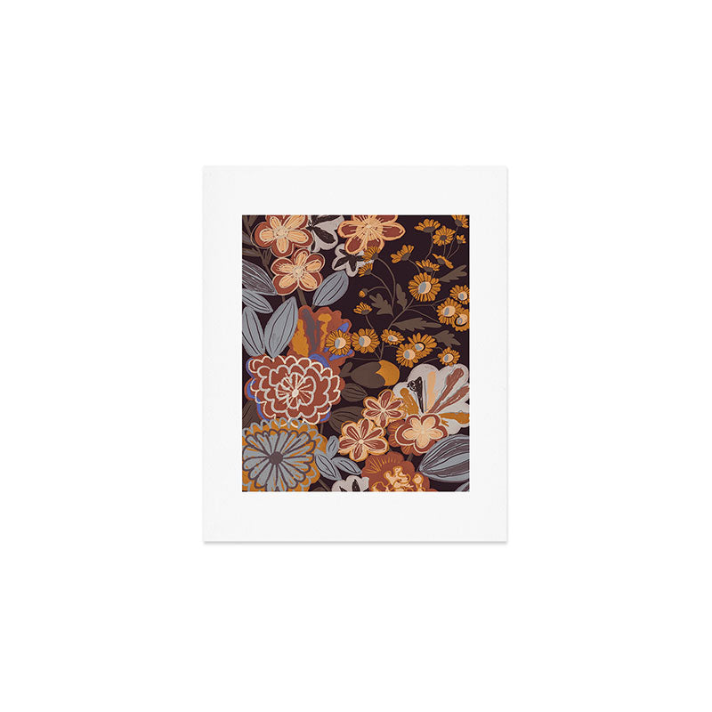 Brown floral Art Print Gallery Image 1