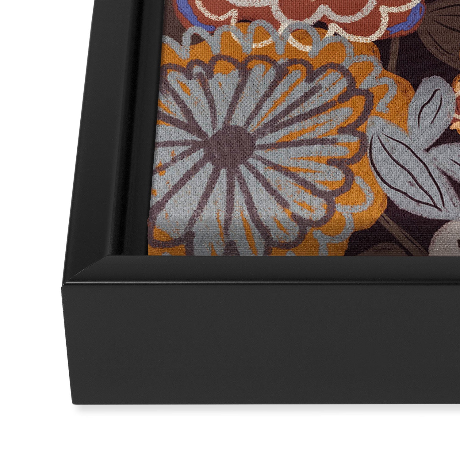 Brown floral Framed Canvas Print Gallery Image 3