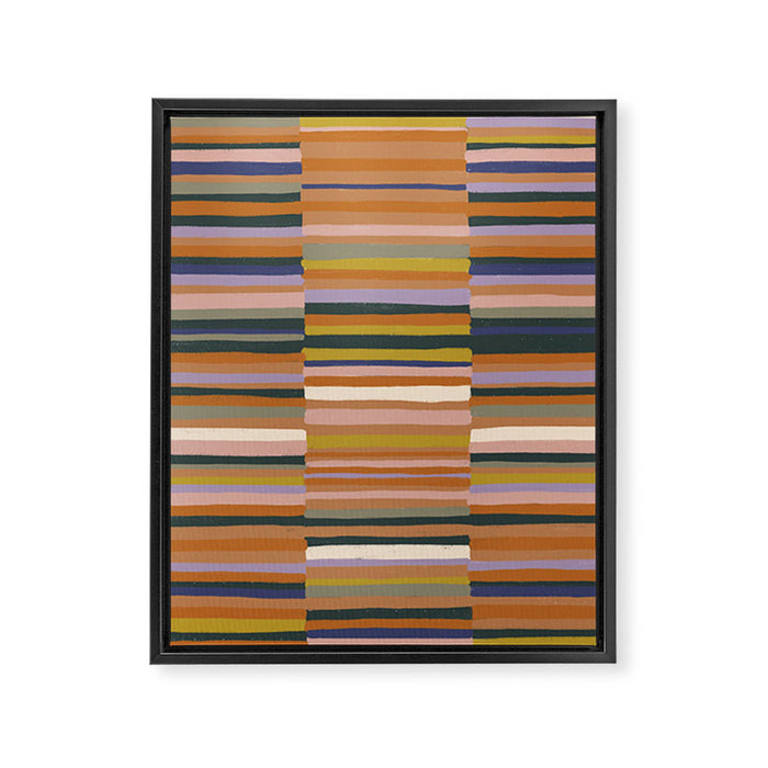 Brown striped pattern Framed Canvas Print Gallery Image 1
