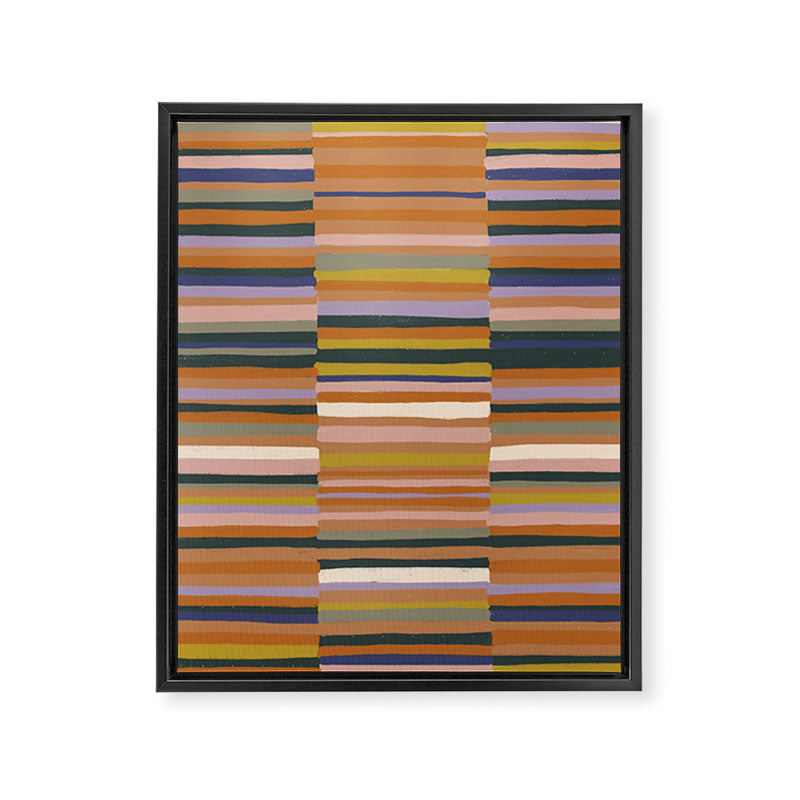 Brown striped pattern Framed Canvas Print Gallery Image 8