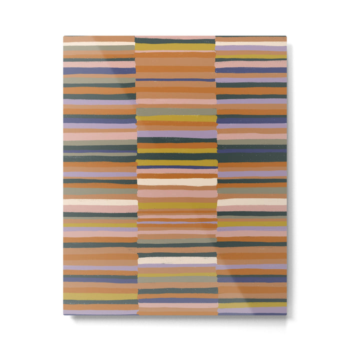 Brown striped pattern Metal Print Gallery Image 1