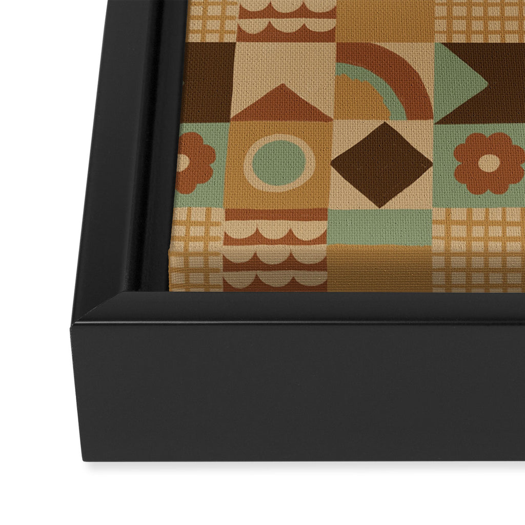 Brown tiles Framed Canvas Print Gallery Image 3